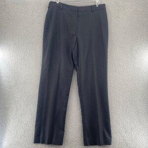 Kasper Pants Womens 12 Gray Pinstripe Pockets Straight Leg Office Career Work